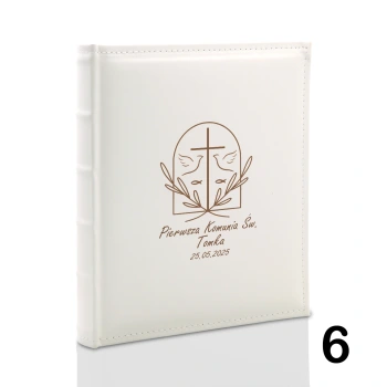 Album komunijny wklejany 60 kremowych stron, personalizowany, 8 wzorów